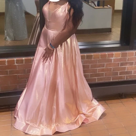 sachin and babi light blue dress Bling Champagne Tulle Prom Dress Off Shoulder with Beaded Pattern -  $120.9816 #MX16113 main image 1